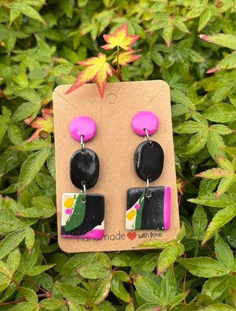 Striking Multicolour Dangle Earrings
