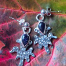 Sterling silver earings with blue goldstone 