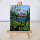 To The Lake Small Painting on Easel