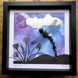 Night Flight, Beaded Dragonfly Box Frame