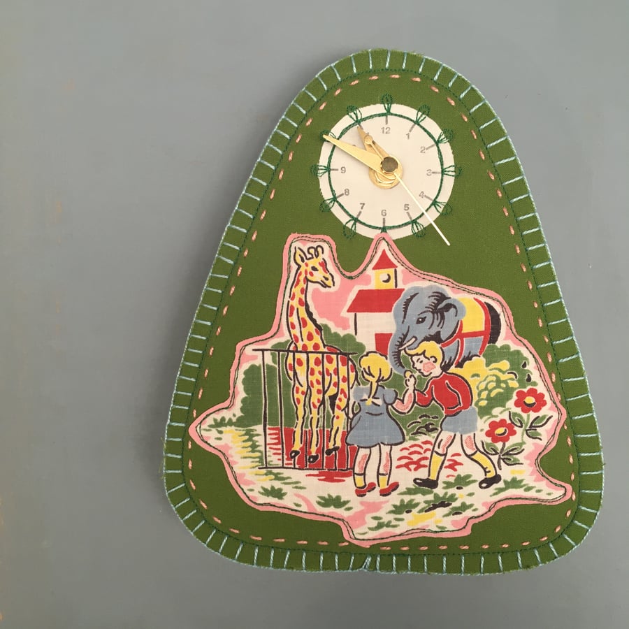 Vintage childhood - going to the zoo clock 
