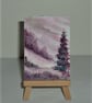 purple fantasy landscape art aceo atc watercolour painting ( ref F 870 ) - Image 1