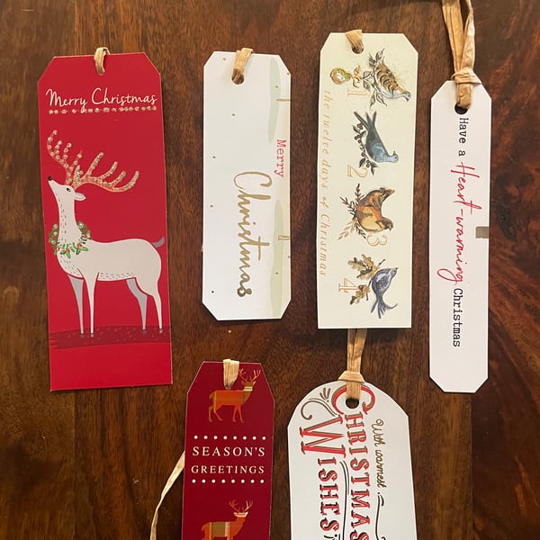 Set of 6 assorted Christmas Tags