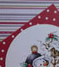 Snowman and Robins Happy Christmas Card - Stripes - Image 7