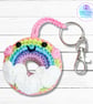 Crochet rainbow doughnut bag charm, rainbow decoration, rainbow gift, bag charm. - Image 2