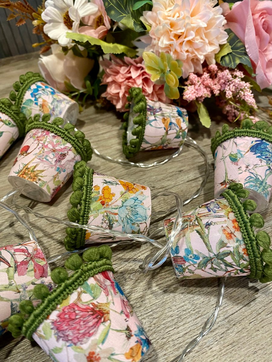 Upcycled Mini Lampshade Fairy Lights - Liberty - Wildflowers