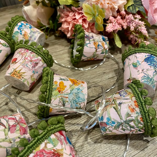 Upcycled Mini Lampshade Fairy Lights - Liberty - Wildflowers