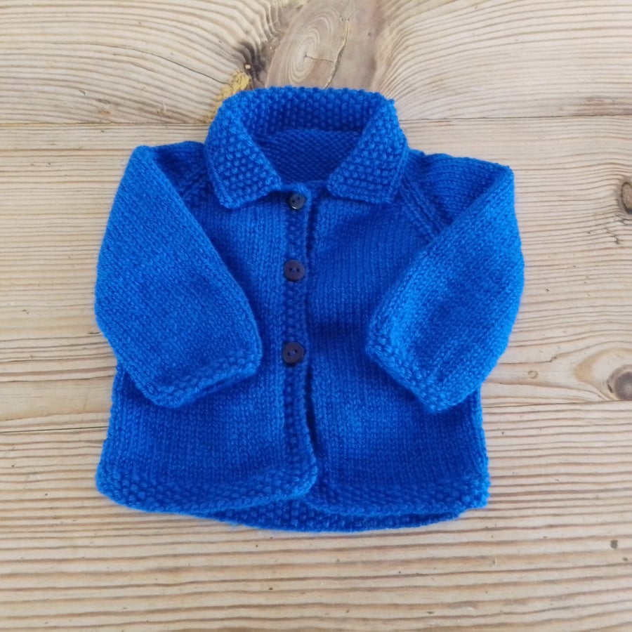 blue baby cardigan for 0-3 months