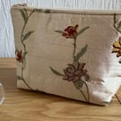 Luxury Cream Makeup Bag, Handmade in the UK