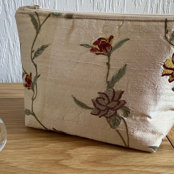 Luxury Cream Makeup Bag, Handmade in the UK