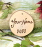 Fungi sprites. Pyrography whimsical hanging disc, personalisable. - Image 4