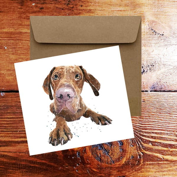 Vizsla Dog Puppy Square Greeting Card- Vizsla Dog Puppy card,Vizsla Dog Puppy ca