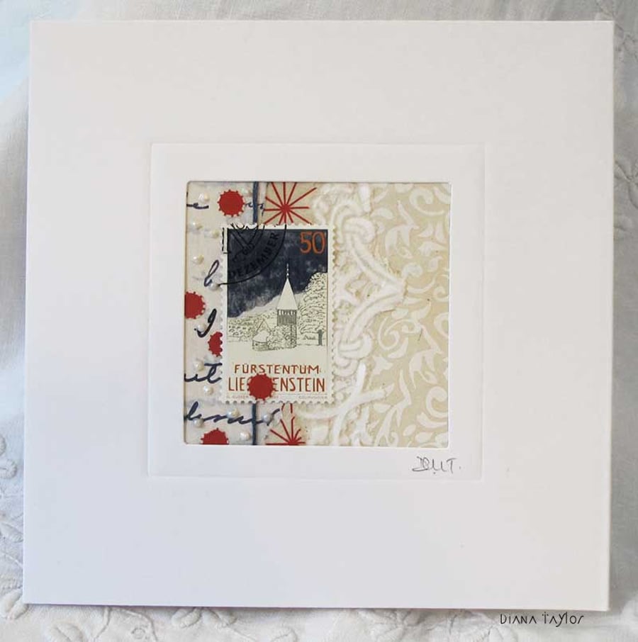 MIXED MEDIA CHRISTMAS CARD WINTER CHRISTMAS