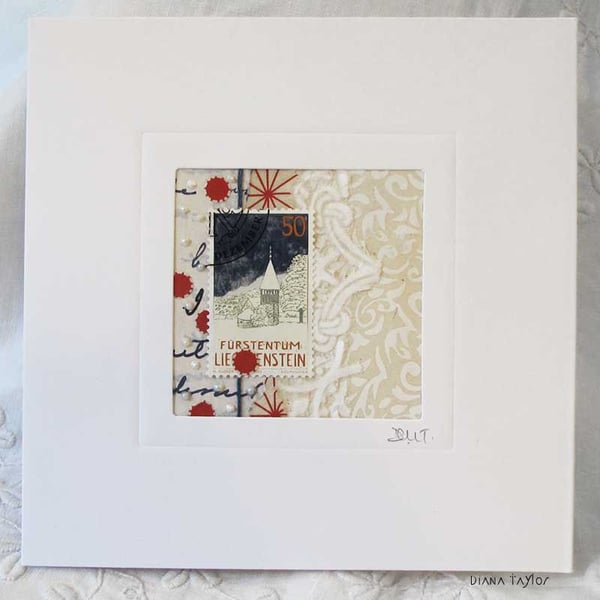 MIXED MEDIA CHRISTMAS CARD WINTER CHRISTMAS