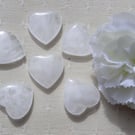 6 Clear Quartz Solid Gemstone Polished Hearts - 20mm - Chakra - Crafting