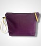 Purple Lotus Flowers Linen Makeup Bag - Image 2