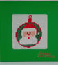 Handmade Christmas Greetings Card with Envelope - Cross Stitch