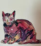Observant - original watercolour based on the game 'The Minister's Cat'