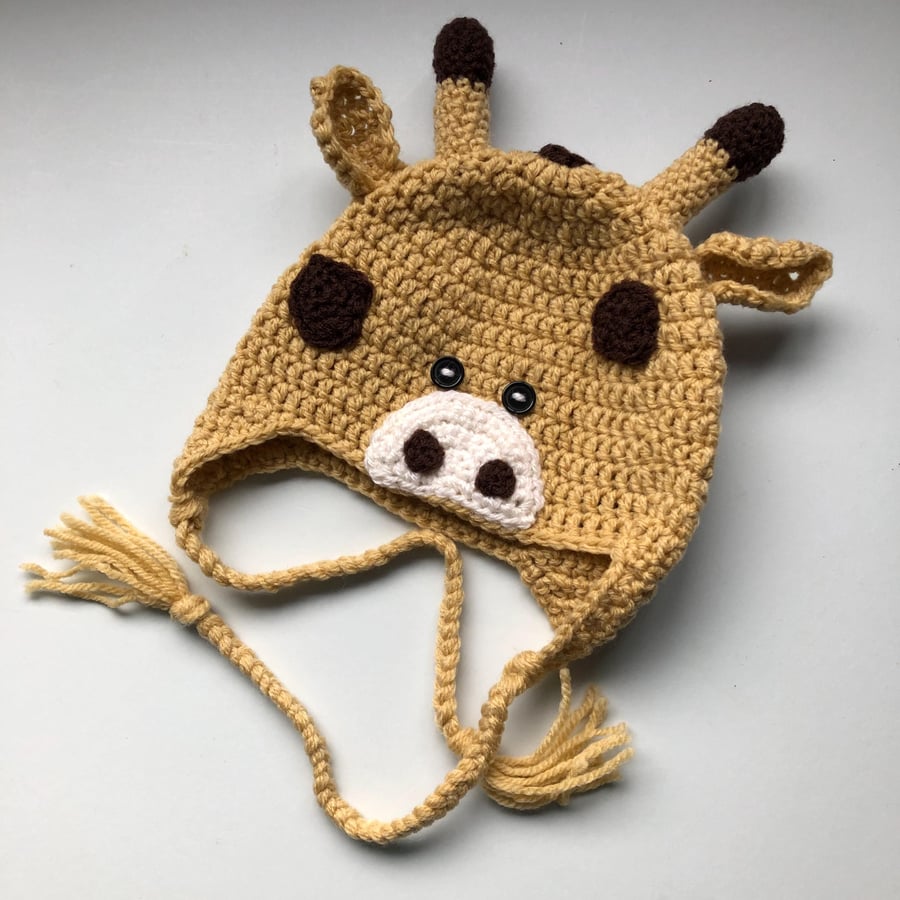 Giraffe Crochet Hat, Warm Winter Hat, Animal Hat, Giraffe Fancy Dress, 