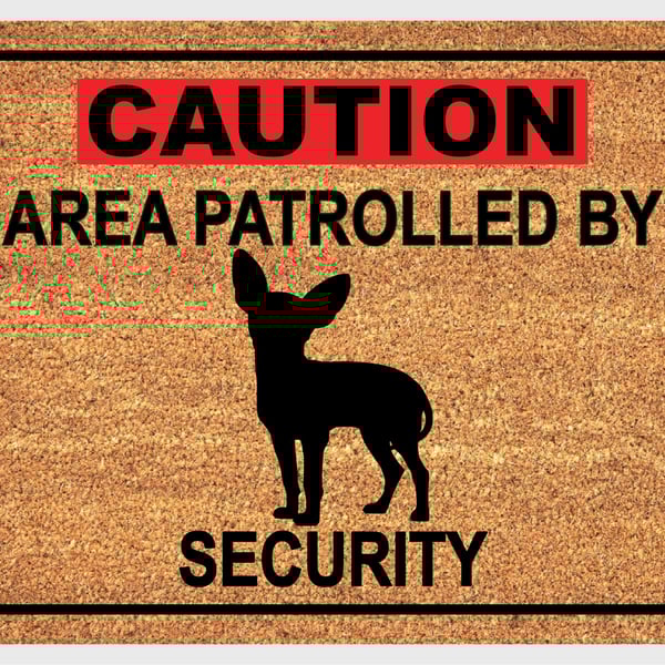 Chihuahua Security Door Mat No.5 - Chihuahua Welcome Mat - 3 Sizes