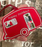 Christmas Decoration Red Caravan Happy Holidays - Image 3