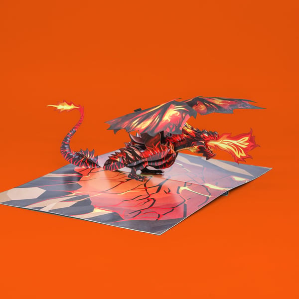 Fire-Breathing Dragon Pop-Up Card