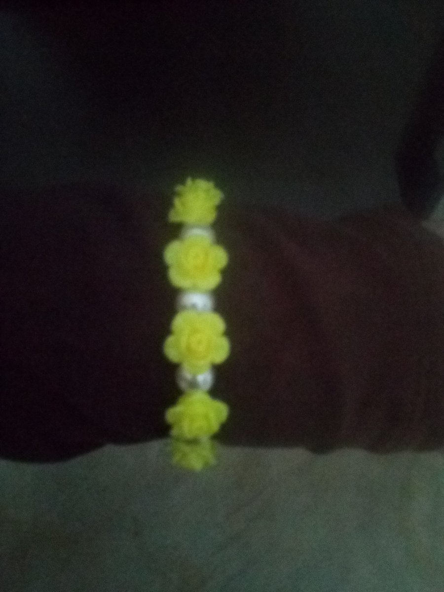 Yellow Rose Beaded Bracelet