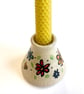 FLORAL CERAMIC CANDLE HOLDERS WITH HAND ROLLED BEESWAX CANDLES - Image 4