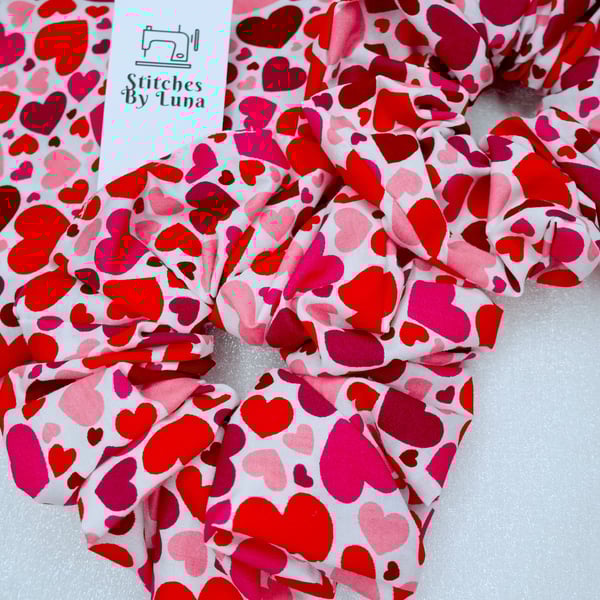 XXL Scrunchies UK, Heart Print Oversized Scrunchies, Gifts for her