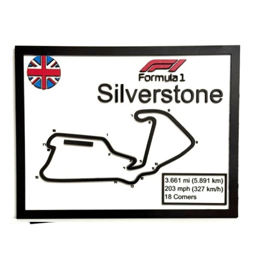 Formula One Circuit wall Hanging - Man cave decor