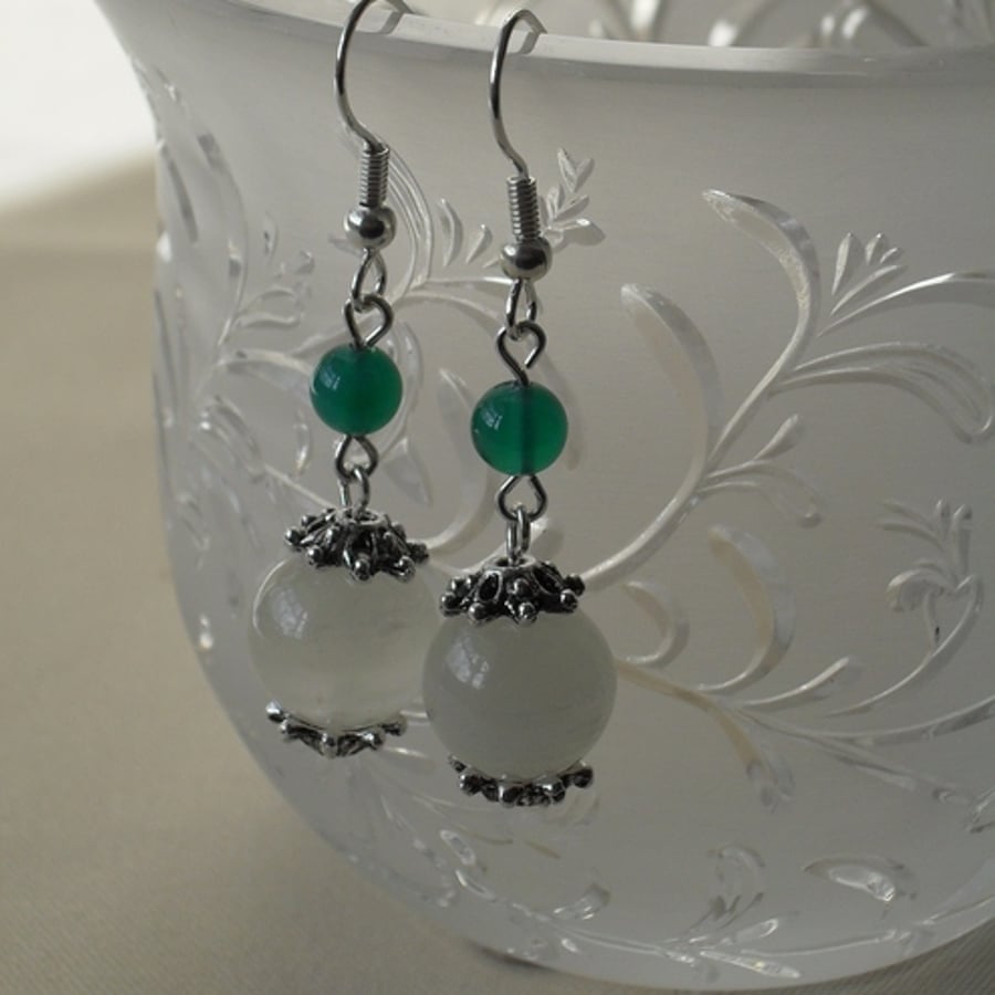 'Lemon & Lime' jade earrings Folksy