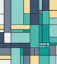 277B - Art Deco Cross Stitch Pattern: Geometric Cool Colors (PDF Counted Chart) - Image 2