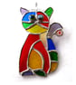 Cat Suncatcher Yellow Tum Stained Glass Rainbow Picasso Patchwork 023 - Image 2