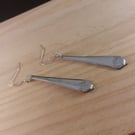Upcycled Silver Plated Tassel Sugar Tong Handle Earrings (SPE102518)