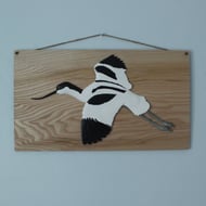 Avocet on ash panel