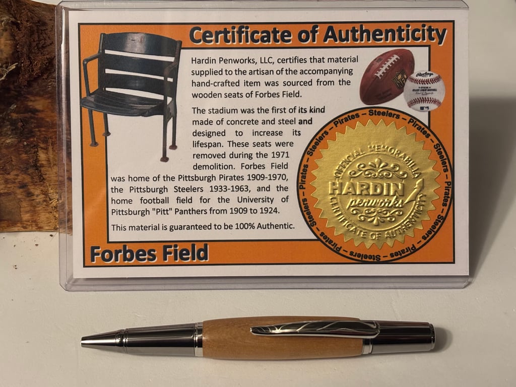 Rare Forbes Field Ballpoint Pen, Pittsburgh Pirates, Handmade Unique Baseball Gi