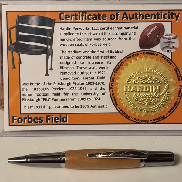Rare Forbes Field Ballpoint Pen, Pittsburgh Pirates, Handmade Unique Baseball Gi