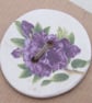 Large Purple Azalea Flower Motif Ceramic Button - Image 3