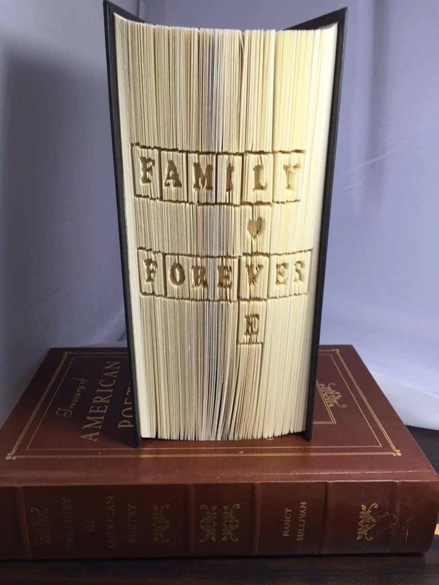 Family Scrabble Tiles CUT & FOLD Book Folding Pattern - EMAILED PDF PATTERN