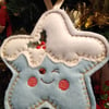 Star Felt Ornament Tree Blue or Red Cheeky Made to order