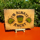 Incredible Hulk Wooden Plaque – Handmade Marvel Wall Art – Superhero Gift