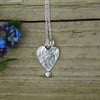 Tiny recycled silver heart pendant