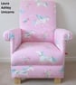 Children's Laura Ashley Pink Unicorns Fabric Chair Girls Armchair Kids Magical  - Image 2