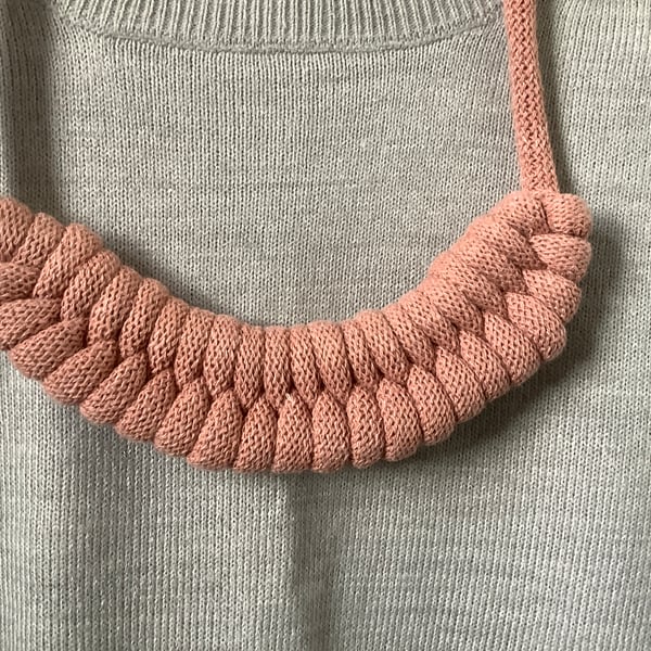 Macrame Textile Necklace in Jumbo Recycled Cotton Cord