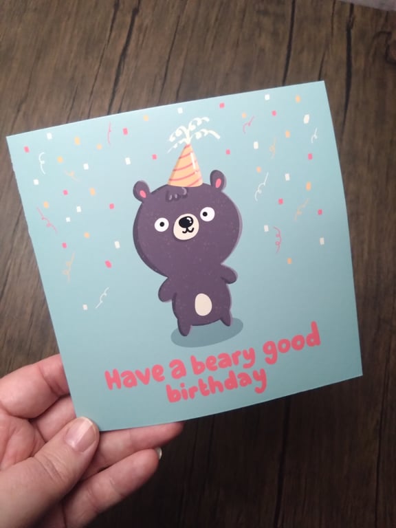 Bear birthday card