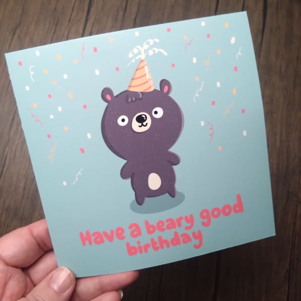 Bear birthday card