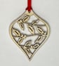 Mini wooden holly bauble - Image 2