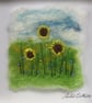 Sunflower Picture, Wool Felt and Embroidery  - Image 1
