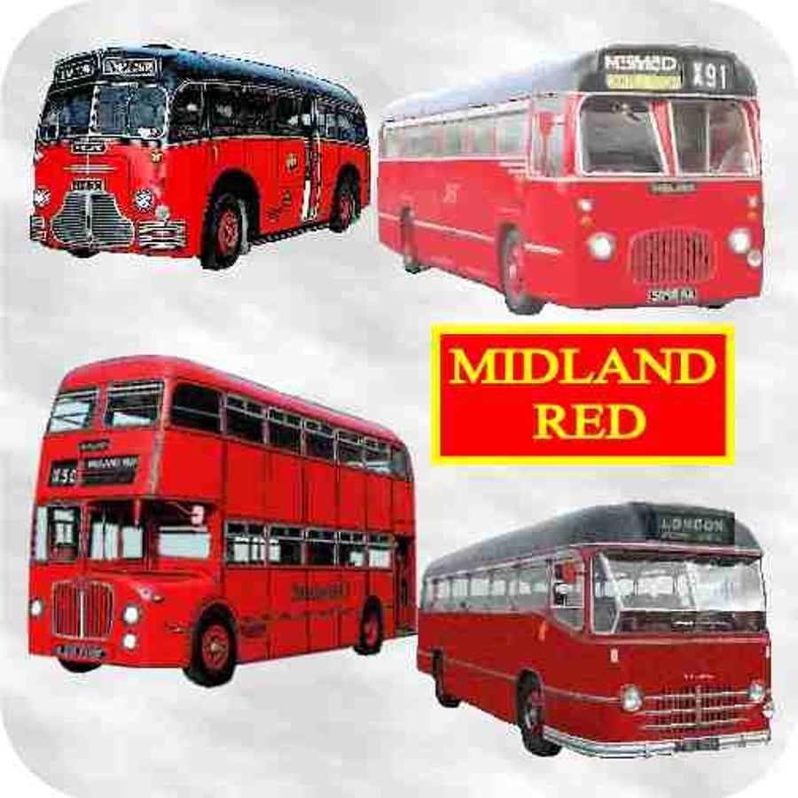 midland red ,bus, coach, D9 fridge magnet  BUSES 