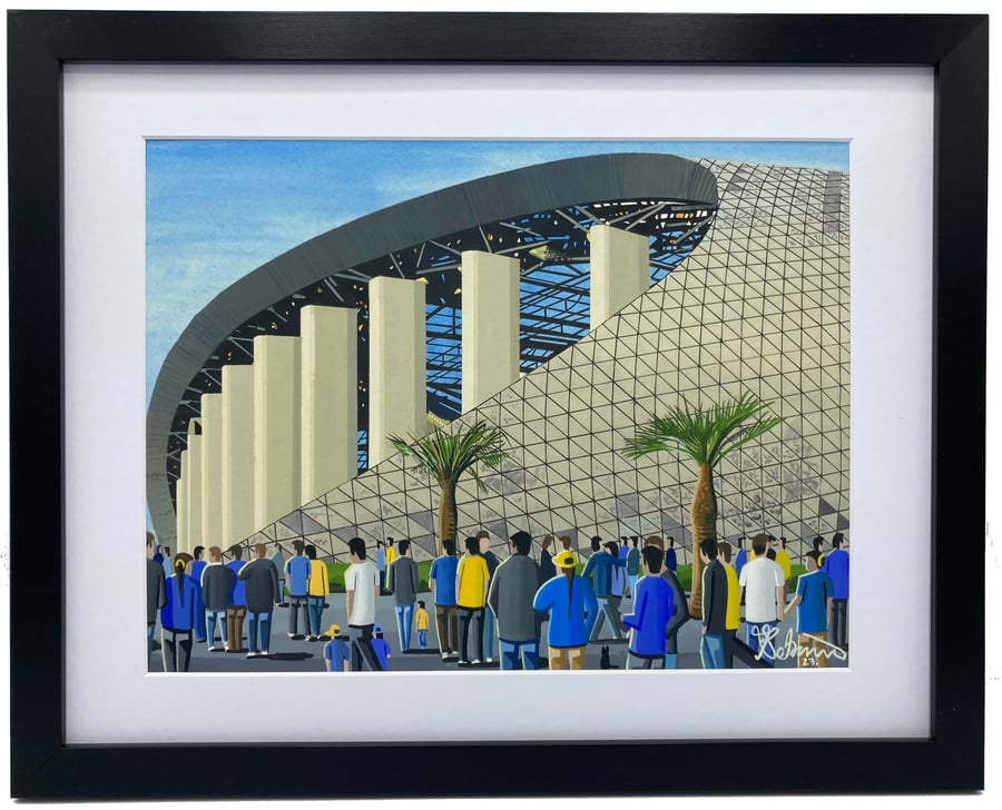 Los Angeles Chargers & Rams, SoFi Stadium NFL Framed Art Print. Approx A4.
